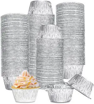 150 Pcs Aluminum Foil Baking Cups 3 Oz, SUPPHOUS Disposable Ramekin Aluminum Cupcake liners, Silver Foil Baking Cups Muffin Liners for Cupcake, Baking, Egg Tart, Pudding, Creme Brulee 150 Pcs Aluminum Foil Baking Cups 3 Oz, SUPPHOUS Disposable Ramekin Aluminum Cupcake liners, Silver Foil Baking Cups Muffin Liners for Cupcake, Baking, Egg Tart, Pudding, Creme Brulee