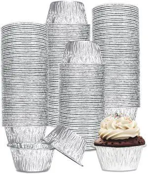 150 Pcs Aluminum Foil Baking Cups 4 Oz, SUPPHOUS Disposable Ramekin Aluminum Cupcake liners, Silver Foil Baking Cups Muffin Liners for Cupcake, Baking, Egg Tart, Pudding, Creme Brulee 150 Pcs Aluminum Foil Baking Cups 4 Oz, SUPPHOUS Disposable Ramekin Aluminum Cupcake liners, Silver Foil Baking Cups Muffin Liners for Cupcake, Baking, Egg Tart, Pudding, Creme Brulee