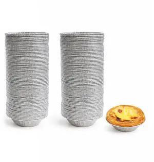 100 Pack Mini Tart Pans | 2.2" Small Disposable Aluminum Foil Tart Molds | Shallow Individual Baking Cups for Air Fryer & Oven | Tiny Pie Tins for Bite-Sized Egg Tarts, Dessert, Catering 100 Pack Mini Tart Pans | 2.2" Small Disposable Aluminum Foil Tart Molds | Shallow Individual Baking Cups for Air Fryer & Oven | Tiny Pie Tins for Bite-Sized Egg Tarts, Dessert, Catering