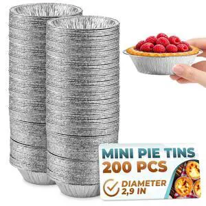 Mini Pie Tins 3 Inch, 200 Pack Small Disposable Aluminum Foil Pans Mini Pie Tins 3 Inch, 200 Pack Small Disposable Aluminum Foil Pans