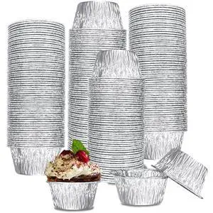 200 Pack Aluminum Foil Baking Cups 3 Oz, Disposable Ramekin Aluminum Cupcake liners, Silver Foil Baking Cups Muffin Liners for Cupcake, Baking, Egg Tart, Pudding, Creme Brulee 200 Pack Aluminum Foil Baking Cups 3 Oz, Disposable Ramekin Aluminum Cupcake liners, Silver Foil Baking Cups Muffin Liners for Cupcake, Baking, Egg Tart, Pudding, Creme Brulee