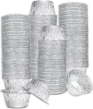 150 Pack Aluminum Foil Baking Cups 4 Oz, Disposable Ramekins Aluminum Cupcake Muffin Liners Silver Foil Baking Cups for Egg Tart, Baking, Cupcake, Pudding, Appetize 150 Pack Aluminum Foil Baking Cups 4 Oz, Disposable Ramekins Aluminum Cupcake Muffin Liners Silver Foil Baking Cups for Egg Tart, Baking, Cupcake, Pudding, Appetize