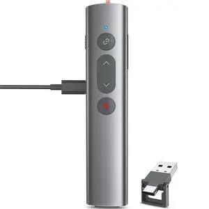 Wireless Presentation Clicker PowerPoint Remote: USB C A Presenter PPT Power Point Google Slide Advancer with Laser Pointer Smart Board Clicker for Computer Laptop Mac Projector Office Classroom Wireless Presentation Clicker PowerPoint Remote: USB C A Presenter PPT Power Point Google Slide Advancer with Laser Pointer Smart Board Clicker for Computer Laptop Mac Projector Office Classroom
