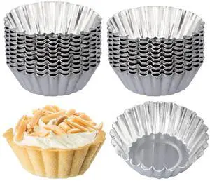 20 Pack Egg Tart Pans, 2.2 x 0.8in Mini Metal Cupcake Pans Pie Cookie Muffin Tins Reusable Baking Mold Cups 20 Pack Egg Tart Pans, 2.2 x 0.8in Mini Metal Cupcake Pans Pie Cookie Muffin Tins Reusable Baking Mold Cups