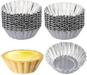 20 Pack Egg Tart Pans, 2.4 x 0.8in Mini Metal Cupcake Pans Pie Cookie Muffin Tins Reusable Baking Mold Cups 20 Pack Egg Tart Pans, 2.4 x 0.8in Mini Metal Cupcake Pans Pie Cookie Muffin Tins Reusable Baking Mold Cups