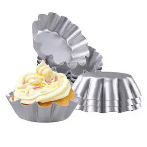 8 Pcs Aluminum Egg Tart Molds 4.72 Inch Mini Tartlets Dessert Mold 8 Pcs Aluminum Egg Tart Molds 4.72 Inch Mini Tartlets Dessert Mold