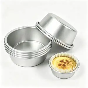 3 Inch Round Egg Tart Mold, Aluminum Small Tartlet Tin Cake Pan 3 Inch Round Egg Tart Mold, Aluminum Small Tartlet Tin Cake Pan