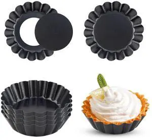 4 Pack Tart Pans Tortilla Pan Set Mini Tart Molds Carbon Steel Taco Shell for Baking 3 Inch Taco Salad Bowl Maker with Removable Bottom NonStick Tortilla Bowl Fluted Side for Quiche Cakes Pies (Black) 4 Pack Tart Pans Tortilla Pan Set Mini Tart Molds Carbon Steel Taco Shell for Baking 3 Inch Taco Salad Bowl Maker with Removable Bottom NonStick Tortilla Bowl Fluted Side for Quiche Cakes Pies (Black)