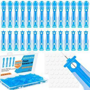 60PCS Pimple Popper Kit with 72 Acne Patches, Disposable Blemish Tool for Whitehead, Blackhead, Pimple Clearing, Ultra-Fine 0.3mm Tip for Home/Travel Use (Blue) 60PCS Pimple Popper Kit with 72 Acne Patches, Disposable Blemish Tool for Whitehead, Blackhead, Pimple Clearing, Ultra-Fine 0.3mm Tip for Home/Travel Use (Blue)