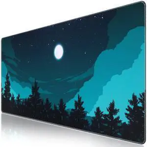 Extended Gaming Mouse Pad 35.4x15.7in Desk Pad,Silent Night Extended Gaming Mouse Pad 35.4x15.7in Desk Pad,Silent Night