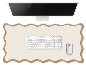 Scalloped Desk Mat Large Desk Pad Cute Coquette Table Mat Back to School Preppy Table Make up Pad Nonslip Graduation Gift with Stitching Waterproof Gaming(Beige,31.5 x 15.8 Inches) Scalloped Desk Mat Large Desk Pad Cute Coquette Table Mat Back to School Preppy Table Make up Pad Nonslip Graduation Gift with Stitching Waterproof Gaming(Beige,31.5 x 15.8 Inches)
