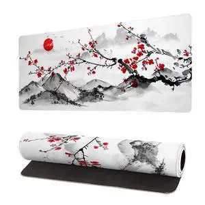 Japanese Cherry Blossom Gaming Mouse Pad 27.6x11.8 Inch Pink Full Desk Sakura Large Non-Slip Rubber Base Waterproof Big Keyboard Mat With Stitched Edges for Office Japanese Cherry Blossom Gaming Mouse Pad 27.6x11.8 Inch Pink Full Desk Sakura Large Non-Slip Rubber Base Waterproof Big Keyboard Mat With Stitched Edges for Office