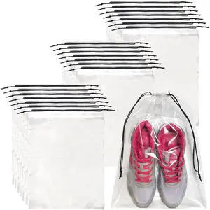 50 Pcs Shoe Bags for Travel,Large Transparent Travel Shoe Bags for Packing,Clear Plastic Drawstring Bags Shoe Dust Bags,Portable Shoes Organizers Pouch with Rope for Men and Women 50 Pcs Shoe Bags for Travel,Large Transparent Travel Shoe Bags for Packing,Clear Plastic Drawstring Bags Shoe Dust Bags,Portable Shoes Organizers Pouch with Rope for Men and Women