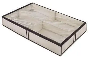 4 Section Underbed Boot Bag, White, Black 4 Section Underbed Boot Bag, White, Black