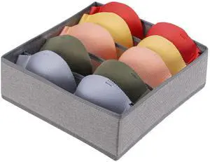 Drawer under Cabinet Clothes Organizer 5 Cell Foldable Storage Cubes Underwear Drawer Organizer Dividers Storage Boxes for Bra, UnderwearGrey 1 Drawer under Cabinet Clothes Organizer 5 Cell Foldable Storage Cubes Underwear Drawer Organizer Dividers Storage Boxes for Bra, UnderwearGrey 1