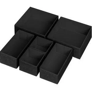 6 Pack Clothes Drawer Organizer Dividers, Fabric Foldable Closet Dresser Drawer Organizer for Clothing, Bra Sock Underwear Drawer Organizer for Nursery Bedroom Organization (6 Bins, Black) 6 Pack Clothes Drawer Organizer Dividers, Fabric Foldable Closet Dresser Drawer Organizer for Clothing, Bra Sock Underwear Drawer Organizer for Nursery Bedroom Organization (6 Bins, Black)