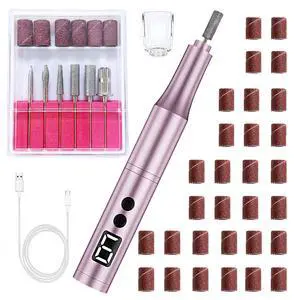 Professional Cordless Nail Drill Kit for Gel & Acrylic Nails, Electric Nail File with 5 Metal Bits, 30 Sanding Bands & Dust Cover - Manicure Pedicure, Callus Removal, Salon & Home Use (Pink) Professional Cordless Nail Drill Kit for Gel & Acrylic Nails, Electric Nail File with 5 Metal Bits, 30 Sanding Bands & Dust Cover - Manicure Pedicure, Callus Removal, Salon & Home Use (Pink)
