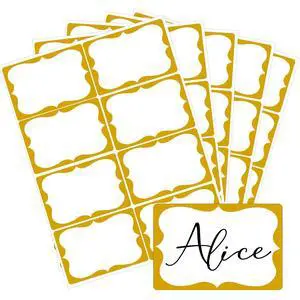 Gold Name Tags,2"x 3" Name Tag Stickers with Gold Border 200 Pcs Adhesive Name Tags Sticker Name Badges Labels for School, Office, Home, Party, Conferences, New Year Gold Name Tags,2"x 3" Name Tag Stickers with Gold Border 200 Pcs Adhesive Name Tags Sticker Name Badges Labels for School, Office, Home, Party, Conferences, New Year