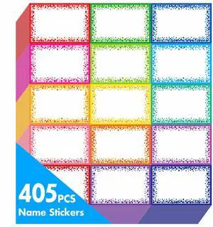 405pcs Name tag Labels, Colorful Name Badge with Permanent Adhesive Writable Name Tag Stickers for School Office Home (Each Measures 3" x 2") 405pcs Name tag Labels, Colorful Name Badge with Permanent Adhesive Writable Name Tag Stickers for School Office Home (Each Measures 3" x 2")