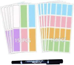 Assorted Colors Waterproof Removable Labels with Pen Adhesive Name Stickers Assorted Colors Waterproof Removable Labels with Pen Adhesive Name Stickers