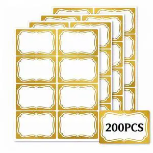 Gold Name Tag Stickers 200 PCS, 2" x 3" Blank Adhesive Labels with Elegant Gold Border, Writable Sticker Labels for Classroom, School, Office Organization, File Folders, Storage, Meetings & Events Gold Name Tag Stickers 200 PCS, 2" x 3" Blank Adhesive Labels with Elegant Gold Border, Writable Sticker Labels for Classroom, School, Office Organization, File Folders, Storage, Meetings & Events