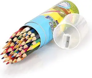 36 Pack Colored Pencils with Built-in Sharpener in Tube Cap 36 Pack Colored Pencils with Built-in Sharpener in Tube Cap