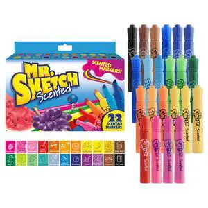 Scented Markers, Chisel Tip, Assorted Colors, 22 Count - Fun for Kids, Coloring, Spark Creativity, Arts & Crafts Scented Markers, Chisel Tip, Assorted Colors, 22 Count - Fun for Kids, Coloring, Spark Creativity, Arts & Crafts