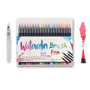 Watercolor Brush Pens Set - Premium Soft Flexible Dual Tips Coloring Brush Pen & Fineliner Color Marker Pens for Adult Coloring Sketching Books, Manga, Comic, Calligraphy (20 colors) Watercolor Brush Pens Set - Premium Soft Flexible Dual Tips Coloring Brush Pen & Fineliner Color Marker Pens for Adult Coloring Sketching Books, Manga, Comic, Calligraphy (20 colors)