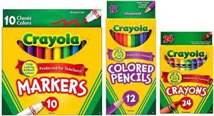 Classic Bundle: 3 Items - Crayons (24 Count), Broad Line Markers (10 Count), Colored Pencils (12 Count) Classic Bundle: 3 Items - Crayons (24 Count), Broad Line Markers (10 Count), Colored Pencils (12 Count)