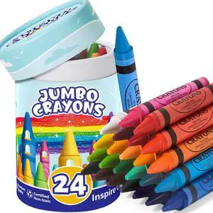 Crayons 24 Count, Jumbo Crayons for Toddlers Kids Coloring & Arts Supplies Crayons 24 Count, Jumbo Crayons for Toddlers Kids Coloring & Arts Supplies