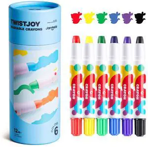 Jumbo Crayons for Toddlers, 6 Colors TwistJoy Washable Crayon Jumbo Crayons for Toddlers, 6 Colors TwistJoy Washable Crayon