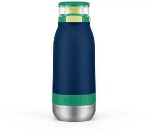 Emma 14oz Insulated Stainless Kids Water Bottle with Straw, Tidal Wave Emma 14oz Insulated Stainless Kids Water Bottle with Straw, Tidal Wave