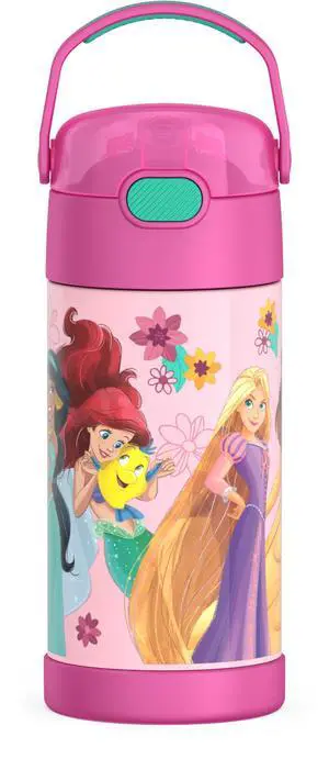 FUNTAINER Water Bottle with Straw, 12oz, Princesses FUNTAINER Water Bottle with Straw, 12oz, Princesses