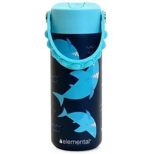 Insulated Kids Water Bottle, Stainless Steel Water Bottle with Straw Lid & Pop-It Handle, Leak-Proof Water Bottles for School, Boys or Girls, Travelling and Sports, 18oz - Sharks Ahoy Insulated Kids Water Bottle, Stainless Steel Water Bottle with Straw Lid & Pop-It Handle, Leak-Proof Water Bottles for School, Boys or Girls, Travelling and Sports, 18oz - Sharks Ahoy