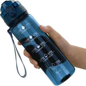 17oz Kids Water Bottle, Tritan BPA-Free, Leakproof Flip Straw Lid, Motivational Time Marker, Carry Strap, Reusable Clear Water Bottle for Boys & Girls,Slate Blue 17oz Kids Water Bottle, Tritan BPA-Free, Leakproof Flip Straw Lid, Motivational Time Marker, Carry Strap, Reusable Clear Water Bottle for Boys & Girls,Slate Blue
