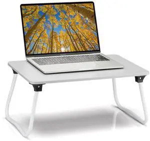 Foldable Lap Desk Laptop Stand Bed Desk Table Tray, Breakfast Serving Tray, Portable & Lightweight Mini Table, Lap Tablet Desk for Sofa Couch Floor - White Foldable Lap Desk Laptop Stand Bed Desk Table Tray, Breakfast Serving Tray, Portable & Lightweight Mini Table, Lap Tablet Desk for Sofa Couch Floor - White