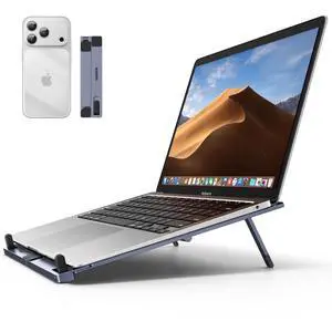 Portable Laptop Stand, Foldable & Compact Aluminum Computer Stand Holder for Desk, Adjustable Ergonomic Laptop Riser for MacBook, Travel-Friendly for 10-17 Inch Laptops Portable Laptop Stand, Foldable & Compact Aluminum Computer Stand Holder for Desk, Adjustable Ergonomic Laptop Riser for MacBook, Travel-Friendly for 10-17 Inch Laptops