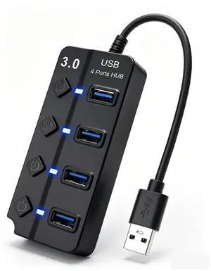 4-Port USB 3.0 Hub with Independent Power Switch 4-Port USB 3.0 Hub with Independent Power Switch