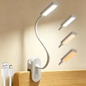 Clip on Light, Desk Lamp with Clamp for Bed, Home Office, Craft (White) Clip on Light, Desk Lamp with Clamp for Bed, Home Office, Craft (White)