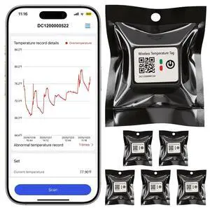 New Smart Wireless Temperature Tag for Temperature Monitoring and Recording in Refrigerator6 Packs New Smart Wireless Temperature Tag for Temperature Monitoring and Recording in Refrigerator6 Packs