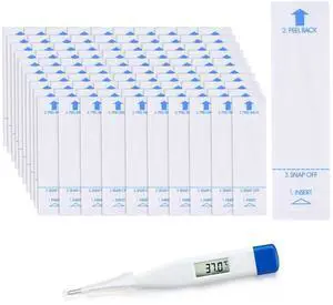 100 Pieces Disposable Digital Thermometer Probe Covers Clear Temperature Sheath Sleeves for Oral, Rectal, Armpit 100 Pieces Disposable Digital Thermometer Probe Covers Clear Temperature Sheath Sleeves for Oral, Rectal, Armpit