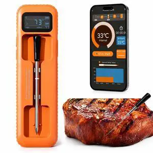 Bluetooth Meat Thermometer Wireless for Grill BBQ Oven, Upgraded Probe Bluetooth Meat Thermometer Wireless for Grill BBQ Oven, Upgraded Probe
