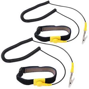 Anti Static Wrist Strap 11" Grounding Bracelet with Alligator Clip, 2 Pack Anti Static Wrist Strap 11" Grounding Bracelet with Alligator Clip, 2 Pack