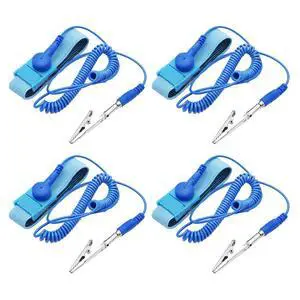 Antistatic Wrist StrapAdjustable ESD Wristband Bracelet with Grounding Wire Alligator Clip - for Working on Sensitive Electronic Devices (4) Antistatic Wrist StrapAdjustable ESD Wristband Bracelet with Grounding Wire Alligator Clip - for Working on Sensitive Electronic Devices (4)