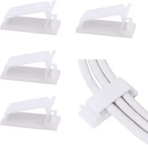 50 x Self-Adhesive Cable Management Clips for USB Cable TV, Charger, Audio, Wire Clamp for Table, Car, Office, Home 50 x Self-Adhesive Cable Management Clips for USB Cable TV, Charger, Audio, Wire Clamp for Table, Car, Office, Home