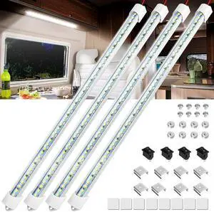 4PCS 12V LED Interior Light Bar, Super Bright 6500K 12V LED Light Strip Lights with Switch and Magnets, 48 LEDs 700LM Enclosed Trailer Lamp for Car Truck Camper Van RV, White 4PCS 12V LED Interior Light Bar, Super Bright 6500K 12V LED Light Strip Lights with Switch and Magnets, 48 LEDs 700LM Enclosed Trailer Lamp for Car Truck Camper Van RV, White