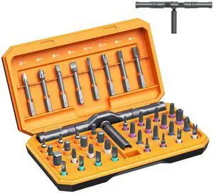 Ratchet Screwdriver Set, 42 in 1 Magnetic Screwdriver Kit with T Handle, Repair Tool Kit with 40 PCS Precision Bits, Portable Storage Case for Home Appliances, Bicycle, DIY Ratchet Screwdriver Set, 42 in 1 Magnetic Screwdriver Kit with T Handle, Repair Tool Kit with 40 PCS Precision Bits, Portable Storage Case for Home Appliances, Bicycle, DIY
