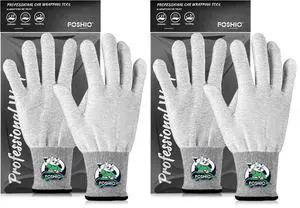 Grey Vinyl Wrap Gloves, Anti-Static Tint, Dust-Free, Machine Washable, Lightweight, Protective Safety Work Gloves, 2 Pairs Grey Vinyl Wrap Gloves, Anti-Static Tint, Dust-Free, Machine Washable, Lightweight, Protective Safety Work Gloves, 2 Pairs