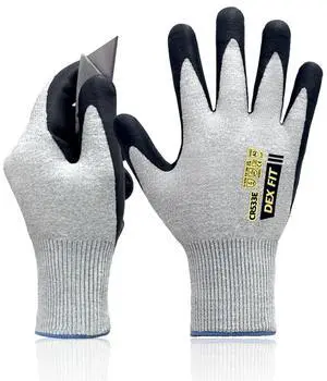 Cut Resistant Work Gloves Fiberglass-Free No Itch Safety Gloves for Men Women, Anti-Static ESD Safe, Touchscreen, Thin Foam Nitrile Grip; CR533E A3 Gray, XL (10), 1 Pair Cut Resistant Work Gloves Fiberglass-Free No Itch Safety Gloves for Men Women, Anti-Static ESD Safe, Touchscreen, Thin Foam Nitrile Grip; CR533E A3 Gray, XL (10), 1 Pair