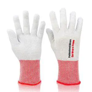 3 Pairs, Professional Anti-Static Gloves Vinyl Wrap Gloves, Carbon Fiber Nylon Medium, Non-Slip Safety Resistant Work Gloves 3 Pairs, Professional Anti-Static Gloves Vinyl Wrap Gloves, Carbon Fiber Nylon Medium, Non-Slip Safety Resistant Work Gloves